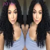 Glueless Full Lace Human Hair Wigs Kinky Curly Natural Färg Peruvian Brasilianska Malaysiska Indiska Mongoliska Lace Front Pärlor med Baby Hair