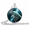 Wholesale-2016 Wolf Cabochon Glass Glowing Collane con ciondolo Gioielli di moda Catena placcata argento Glow In The Dark Collane Collares