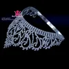 جائزة Beauty Pageant Award Gold Contoured Contable و Tiara Rhinestone Crystal الزفاف الزفاف مجوهر