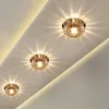 Lampada da soffitto a specchio per corridoio DHL gratuita 3W 5W 7WAisle Veranda Illuminazione verso il basso Plafoniere a LED a montaggio superficiale in cristallo morderno per soggiorno