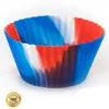 Camo silicone cupcake forros bolo moldes de cozimento redondo reutilizável reutilizável muffin cups 7cm 12 pcs grau alimentar (7)