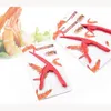 Red Shrimp Deveiner Prawn Peelers Device plastic sea sheller seafood scissors tools utensil creative kitchen gadgets