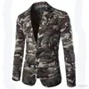 Новый мужской пиджак Slim Fit Jutd Fashion Men Men Men Camouflage Blazer Style Casual ОДИН КОМНАЧЕСКИЙ БЛАЙзер для мужчин