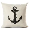 Nautical Anchor Decor Vintage Cushion Cover Shabby Chic Kasta Pillow Case Marine Capha de Almofada Hem Office Cojines
