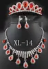 2019 vente chaude bijoux de mariée bon marché en gros diamant rouge bijoux bijoux collier bijoux set livraison gratuite