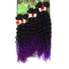 High quality 6pcs/lot synthetic weave hair extensions Jerry curly ombre brown kanekalon deep curly crochet purple braiding Hair for balck