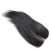 Hair de cabelo liso brasileiro 3BUNDLES COM EXCERMEIRO Médio Free 3 Parte Double Weft Human Human Extensions Dyable 100g/pacote