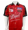 NOUVEAU 2017 marque hommes F1 costume chemise décontracté été club équipe budweiser voiture salopette hors route chemises motocross veste 8TSA