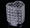 Heart Shape metal candle holders with crystals stand pillar silver plated wedding decoration