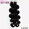 Haute Qualité Hot Selling Brésilien Vierge Cheveux Vague Vague PU Skin Tape Tape Human Hair Extensions 18''20''22'24''Inch Ali Magic Wholesale