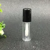 0,8 ml leere Mini-Lipgloss-Röhre, 50 x 13 mm, Schwarz, Silber, Goldkappe, Kunststoff-Lippenbalsam-Flasche, Lippenstift-Probe-Geschenkbehälter