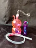 Akryl Tvåfärg Gourd Hookah Glas Bongs Tillbehör, Glas Rökpipor Färgrik Mini Multi-Colors Handrör Bästa Sked Glas
