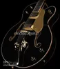 HollowBody Black Falcon Jazz Guitare électrique Double F Trous Or Sparkle Corps Reliure Bigs Tremolo Bridge Imperial Tuners8176106