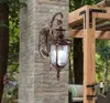 Outdoor Retro Wandlamp Licht Klassieke Vintage Waterdichte Wandkandelaar Coach Carriage Licht Brons Koper Outdoor Wall Lamp Light LLFA