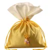 Gran nudo chino Patchwork bolsa de embalaje de regalo con cordón artesanal bolsita de lavanda vacía bolsas de té de especias bolsas de favor de fiesta de boda de Navidad