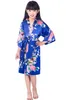 2017 Summer Girls Peacock Rayon Silk Robe Sleep Heightwear Lingerie Nightdress Pyjamas Satin Kimono Robe PJS Robe de peignoir 6pcs / Lot # 4030