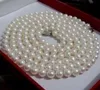 6-7mm white Akoya CULTURED pearl necklace 50" long