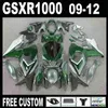 100% Injection molded fairing kit for Suzuki GSXR1000 09 10 11 12 green black fairings set gsxr 1000 2009-2012 IT26