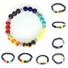 Chakra Armband Vrouwen Lava Healing Balans Kralen Reiki Boeddha Gebed Natuursteen Mannen Armbanden