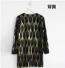 Women's Sweaters Wholesale-Herfst Winter Women Mode Gold Leopard Knit Sweater Lange Mouw Cardigan Jas1