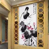 Photo Fond d'écran mural mural mural Salon moderne Paysage naturel peint à la main Lotus Textile Fonds d'écran Livraison Gratuite