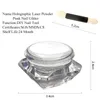 Groothandel-1G/doos 3D Glanzende glitter Zilverpigmenten Holografisch laserpoeder voor nagel kunstgel Poolse regenboog chroom glinstering stof