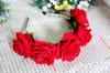 U Pick couronne florale faite à la main Rose fleur bandeau mariage casque cheveux guirlande # T701