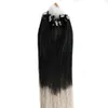 Ombre Hair Extension Gray Virgin Hair 100g 1G / S 100s Mikro Ring Extensions T1B / Grijs Micro Ring Menselijk Hair Extensions