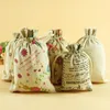 9 * 12 cm Drawstring Sacs à cordon mignon design Impression cadeau Coton Sacs d'emballage Cadeau Pouch-cadeau Sacs en tissu Buckap