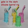 Glow in the Dark Silicone Hookahs Oil Drum Rigs 14mm Roken Bong Water Pipe Food Grade Siliconen Bongs Dab Rig Bubble