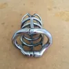 Nieuw ontwerp Open Mond Snap Ring 8.3cm kooi stalen apparaat voor mannen met flexibele gebogen ring Spike Ring Cock Cage DSM Sex Toys6323385