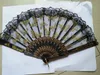 Chinese Style Lace Gilt Edge Plastic Fan Needlepoint Gold Butterfly Transparent Lace Plastic Handheld Folding Fans 60pcs / lot