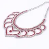 Vintage Quality Wedding Bridal Gold Plated Heart-shaped Design Red Crystal Pendant Fashion Necklace Earring Party Jewelry Sets