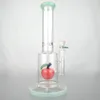 Glass Perc Bong Straight Tube Bong Waterpipe11 ''マウスピースのガラスバブラーの水道管上の赤いリンゴの内側の色のアクセント