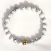 Venda quente Branco Turquesa Pulseira Banhado A Ouro Buddha Charm Bracelet Bangle para Mulheres Homens Elastic Pulseiras Jóias