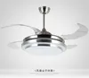 31 8/9" Round Chrome Modern Shaped teto Luzes Fan com dobrável Lâminas Invisíveis 100-240V invisíveis ventiladores de teto luz LED LED