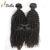 Peruvian Hair Weaves Kinky Curly Virgin Human Haft Weft Extensions Double Weft Natural Color 8 "-34" 3PCS / Lot Hair Buntles Bellahair