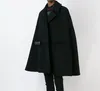 Toptan-Özelleştir Stil Yeni Moda Erkekler Cape Ceket Gevşek Uzun Yün Palto Yünlü Bez Kalın Kat Sonbahar Kış Giysileri