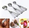 4CM 5CM 6CM Kitchen Tool Watermelon Ice Cream Spoon Mash Potato Scoop Stainless Steel Spoon Spring Handle Kitchen Tools DHL Free Shipping