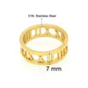 Band Anneaux 2024 Roman Gold Love Brand 316L Titanium Steel Jewelry Cœur de gros pour femme Anneau de mariage Gold / Silver / Rose Color 7mm