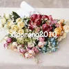 Fake European Camellia Bunch 29cm / 11.41 "Lengte Kunstbloemen Thee Rose met Mini Bloemblaadje voor DIY Bruidsboeket Accessoires