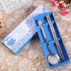 Wholesale- Stainless Steel Chopsticks Spoon Suit Gift Box For Home Restaurant Sale High Quality D55