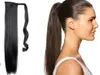 Langes, seidiges, glattes 1B-Jungfrau-Brasilianisches Echthaar mit Kordelzug und gefälschtem Pferdeschwanz-Haarteil für schwarze Frauen, 10–22 Zoll, 100–140 g