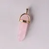 Dainty Gold Filled Bail Crystal Pastel Quartz Pendant Minimal Hexagon Carnelian Grå Lila Agate Black Onyx Amethyst Boho Romantiskt Halsband