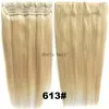 Free DHL Indian Remy Clip in Human Hair Extensions straight 105g with Lace for full head blond black brown color