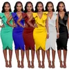 High quality Standard Code Sexy dress women's V Collar Leaf Sleeveless Sleeve Dresses LX017