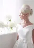 Летний пляж длиной чая свадебное платье 2022 V-образным вырезом A-Line Bride Plass Vestido de Noiva Curto Robe de Mairsife