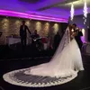 Bridal Long Lace Cathedral Wedding Veil 3 m meter Tillbehör Vit Elfenben Voile Mariage Mantilla Muslim Vail Velos de Novia