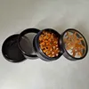 Metal Tobacco Smoking Herb Grinder 63 mm aluminium aluminium z przezroczystym górnym oświetleniem kruszarki Abrader Grinders 5 kolorów najlepsza jakość