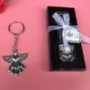 Delikat Angel Keychain Guld Silver Key Ring Bästa present till Gäst för Baby Shower Chopening Wedding Favors Gift ZA4559